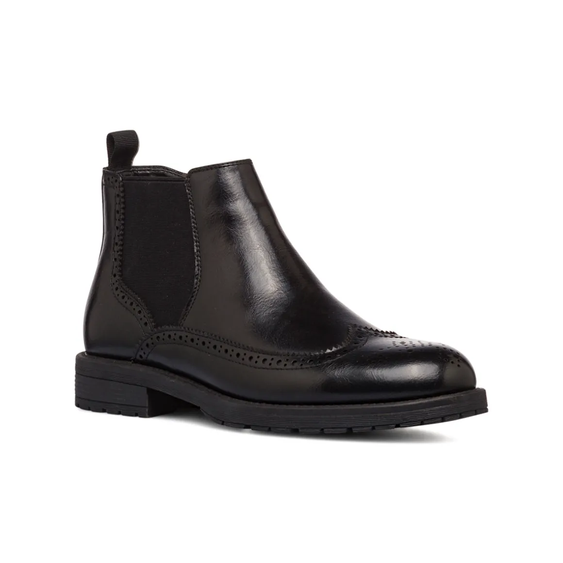 Stivaletti eleganti da uomo neri con dettagli brogue Riflessi Urbani