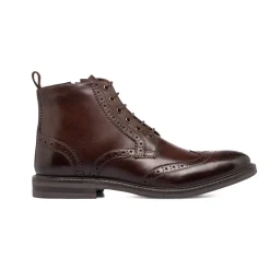 Stivaletti eleganti in pelle marroni da uomo con dettagli brogue La Cuoieria