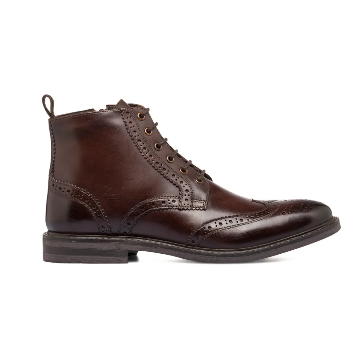 Stivaletti eleganti in pelle marroni da uomo con dettagli brogue La Cuoieria