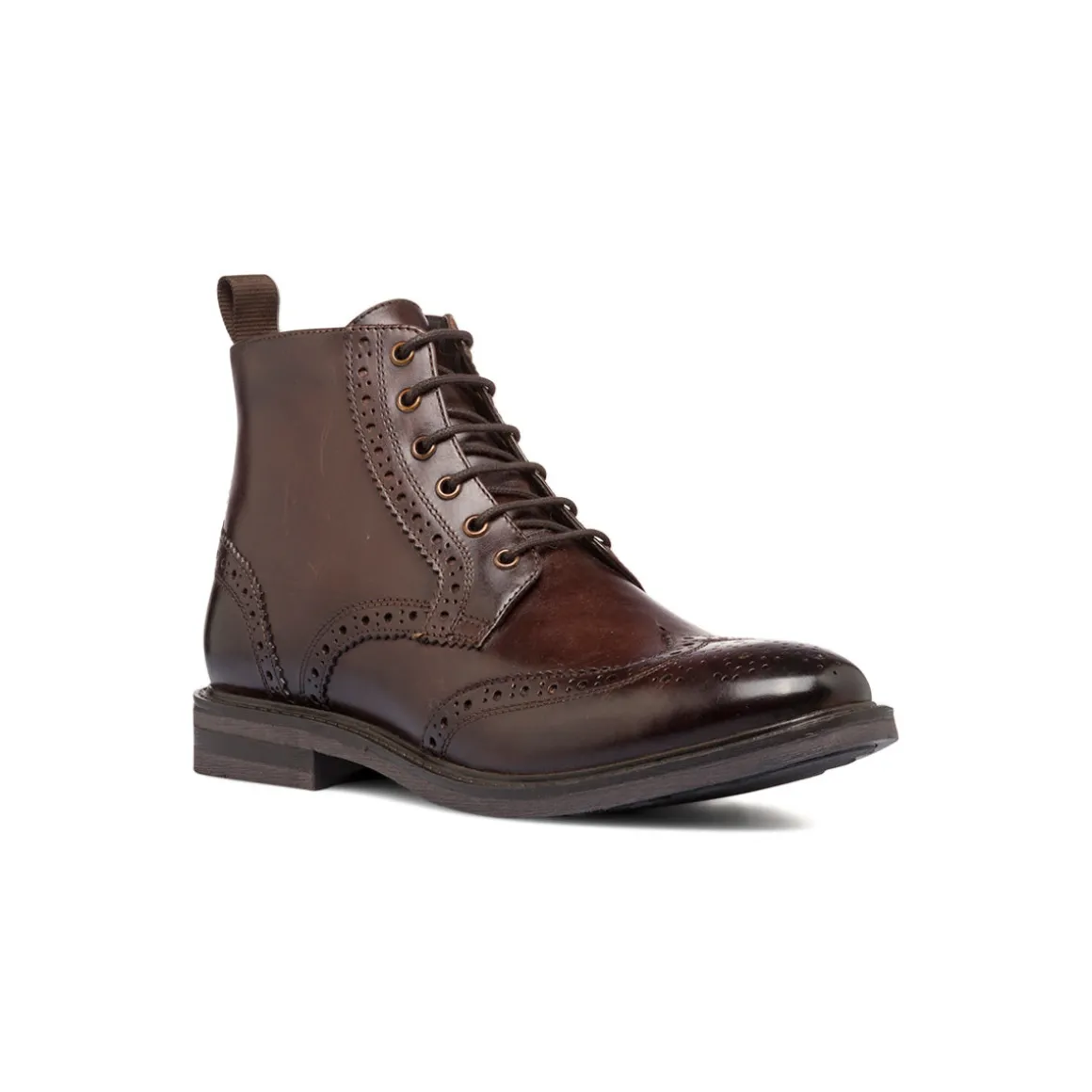 Stivaletti eleganti in pelle marroni da uomo con dettagli brogue La Cuoieria