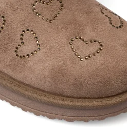 Stivaletti imbottiti beige da ragazza con dettaglio sul retro Dieci Baci
