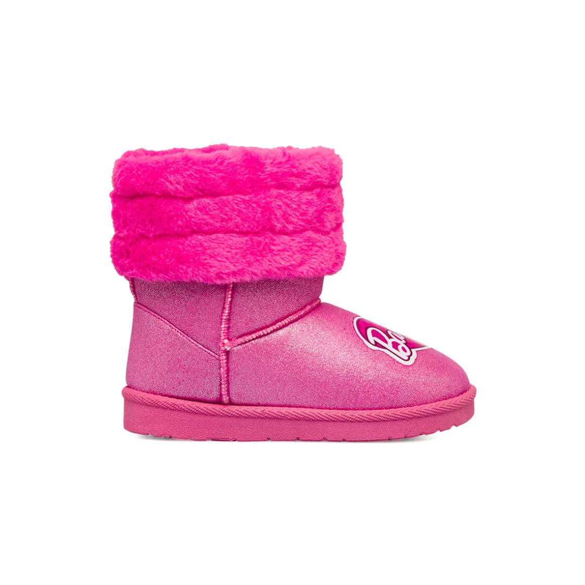 Stivaletti imbottiti da bambina fucsia con logo Barbie