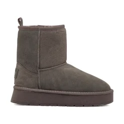 Stivaletti imbottiti da donna grigi in pelle scamosciata con suola platform Americanino