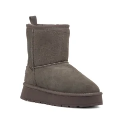 Stivaletti imbottiti da donna grigi in pelle scamosciata con suola platform Americanino