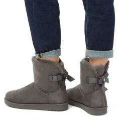 Stivaletti imbottiti da donna grigi con dettaglio fiocco sul retro Lora Ferres