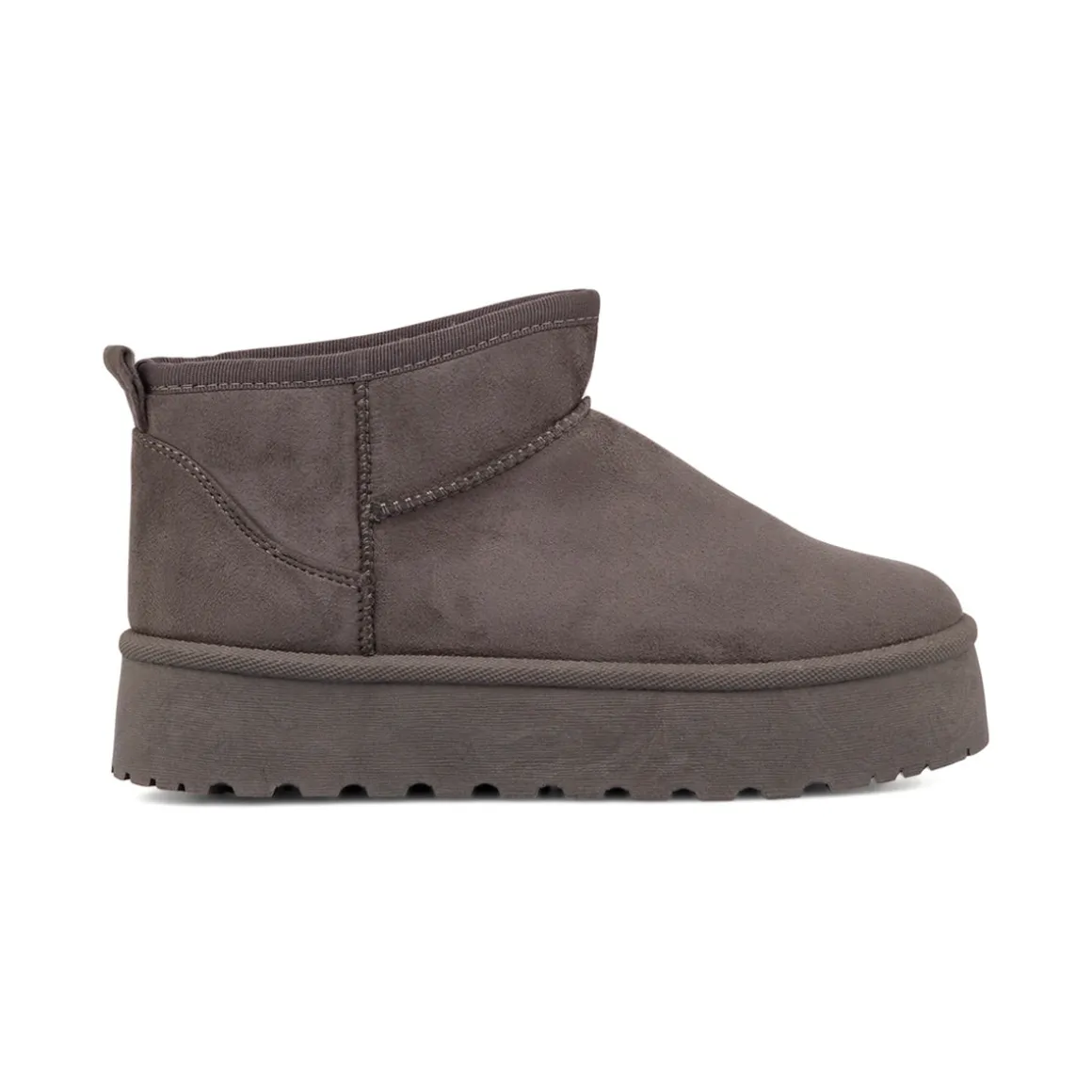 Stivaletti imbottiti Donna grigi Lora Ferres in tessuto effetto scamosciato con suola platform