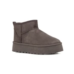 Stivaletti imbottiti Donna grigi Lora Ferres in tessuto effetto scamosciato con suola platform