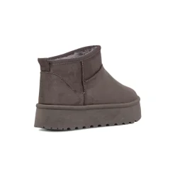 Stivaletti imbottiti Donna grigi Lora Ferres in tessuto effetto scamosciato con suola platform