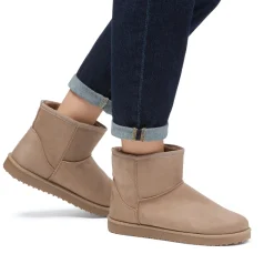 Stivaletti imbottiti effetto scamosciato khaki da Donna Lora Ferres