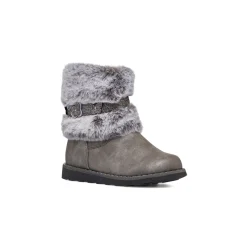 Stivaletti imbottiti grigi da bambina con finta pelliccia Le Scarpe di Alice
