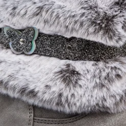Stivaletti imbottiti grigi da bambina con finta pelliccia Le Scarpe di Alice