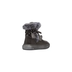Stivaletti imbottiti neri metal da bambina con finta pelliccia Le Scarpe di Alice