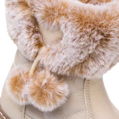 Stivaletti imbottiti oro da Bambina con pon pon Le scarpe di Alice