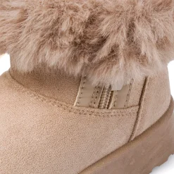 Stivaletti imbottiti Ragazza Solo Soprani beige con finta pelliccia