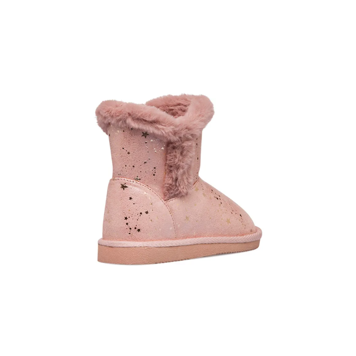 Stivaletti imbottiti rosa da bambina con stelline dorate e finta pelliccia Le Scarpe di Alice