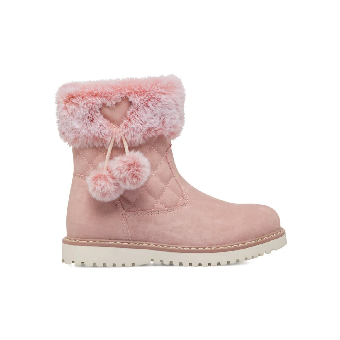 Stivaletti imbottiti rosa da Bambina con pon pon Le scarpe di Alice