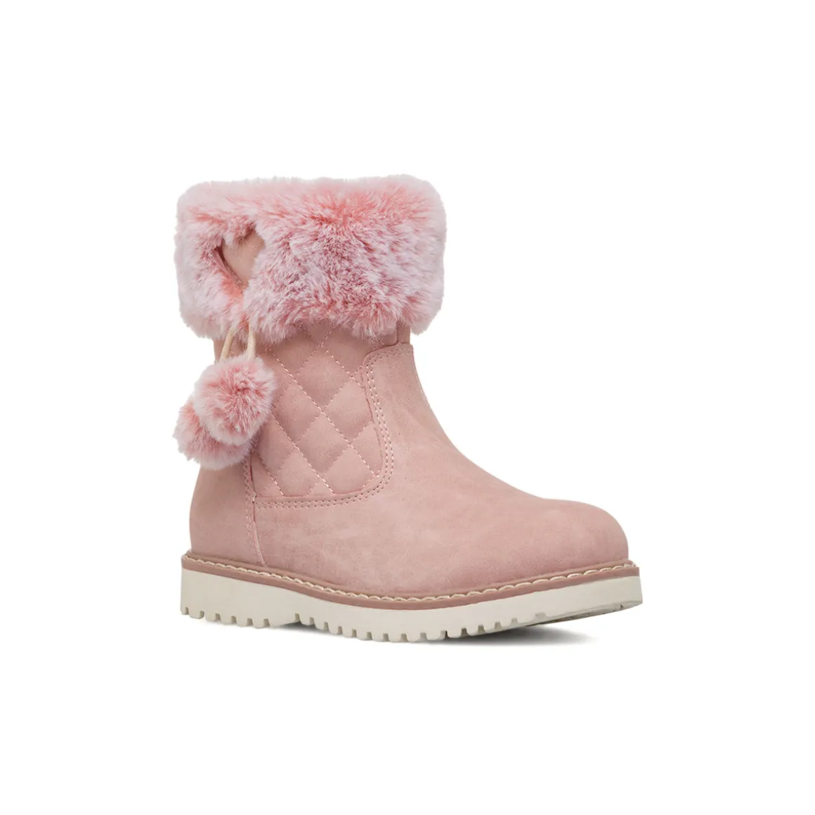 Stivaletti imbottiti rosa da Bambina con pon pon Le scarpe di Alice