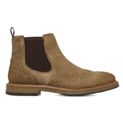 Stivaletti in pelle effetto scamosciato taupe da Uomo Primopiano