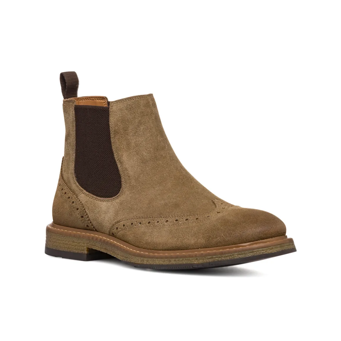 Stivaletti in pelle effetto scamosciato taupe da Uomo Primopiano