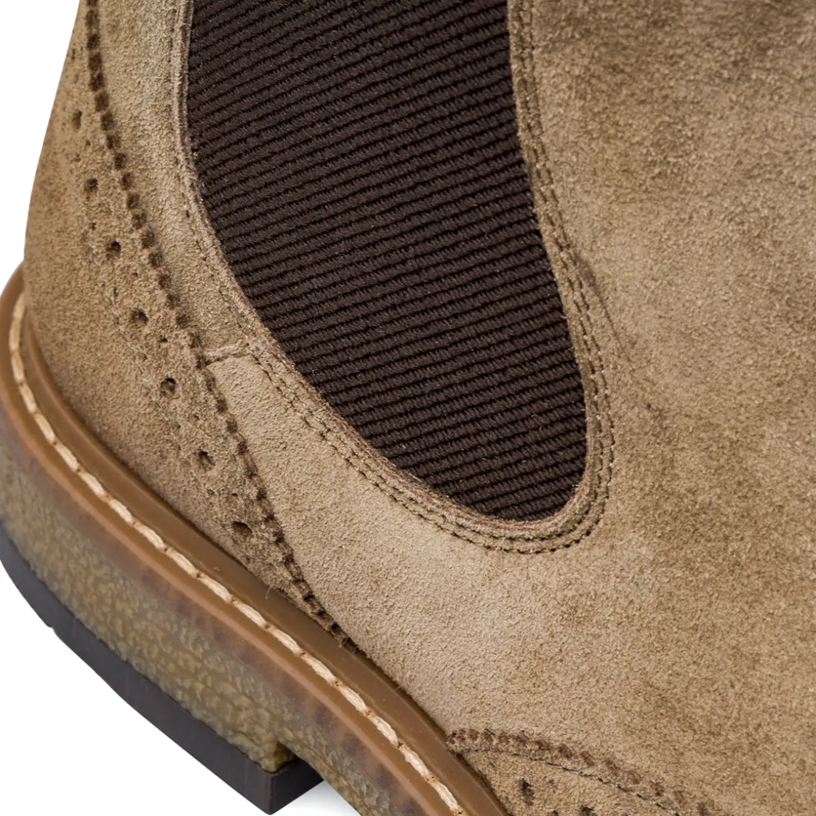 Stivaletti in pelle effetto scamosciato taupe da Uomo Primopiano