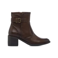 Stivaletti marroni da Donna con fibbia e tacco 6 cm Lora Ferres