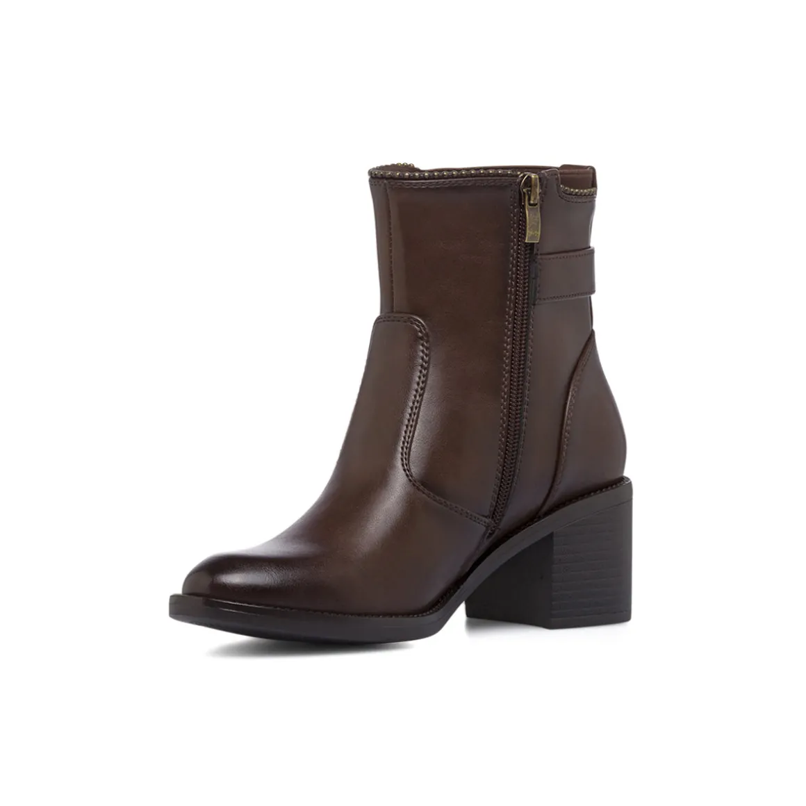 Stivaletti marroni da Donna con fibbia e tacco 6 cm Lora Ferres
