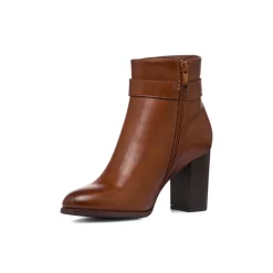 Stivaletti marroni da Donna con fibbia e tacco 8 cm Lora Ferres