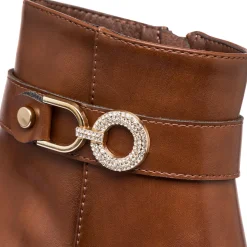 Stivaletti marroni da Donna con fibbia e tacco 8 cm Lora Ferres