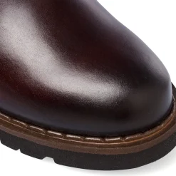 Stivaletti marroni da Donna in pelle con elastico Primopiano