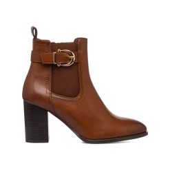 Stivaletti marroni da Donna con fibbia e tacco 8 cm Lora Ferres
