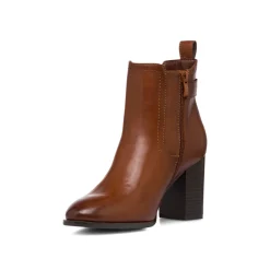 Stivaletti marroni da Donna con fibbia e tacco 8 cm Lora Ferres