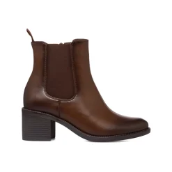 Stivaletti marroni da donna con tacco 6 cm e fibbie Lora Ferres