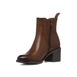 Stivaletti marroni da donna con tacco 6 cm e fibbie Lora Ferres