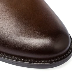 Stivaletti marroni da donna con tacco 6 cm e fibbie Lora Ferres