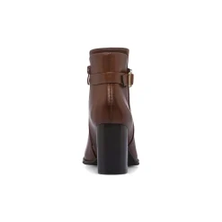Stivaletti marroni da Donna con fibbia oro e tacco 8 cm Lora Ferres