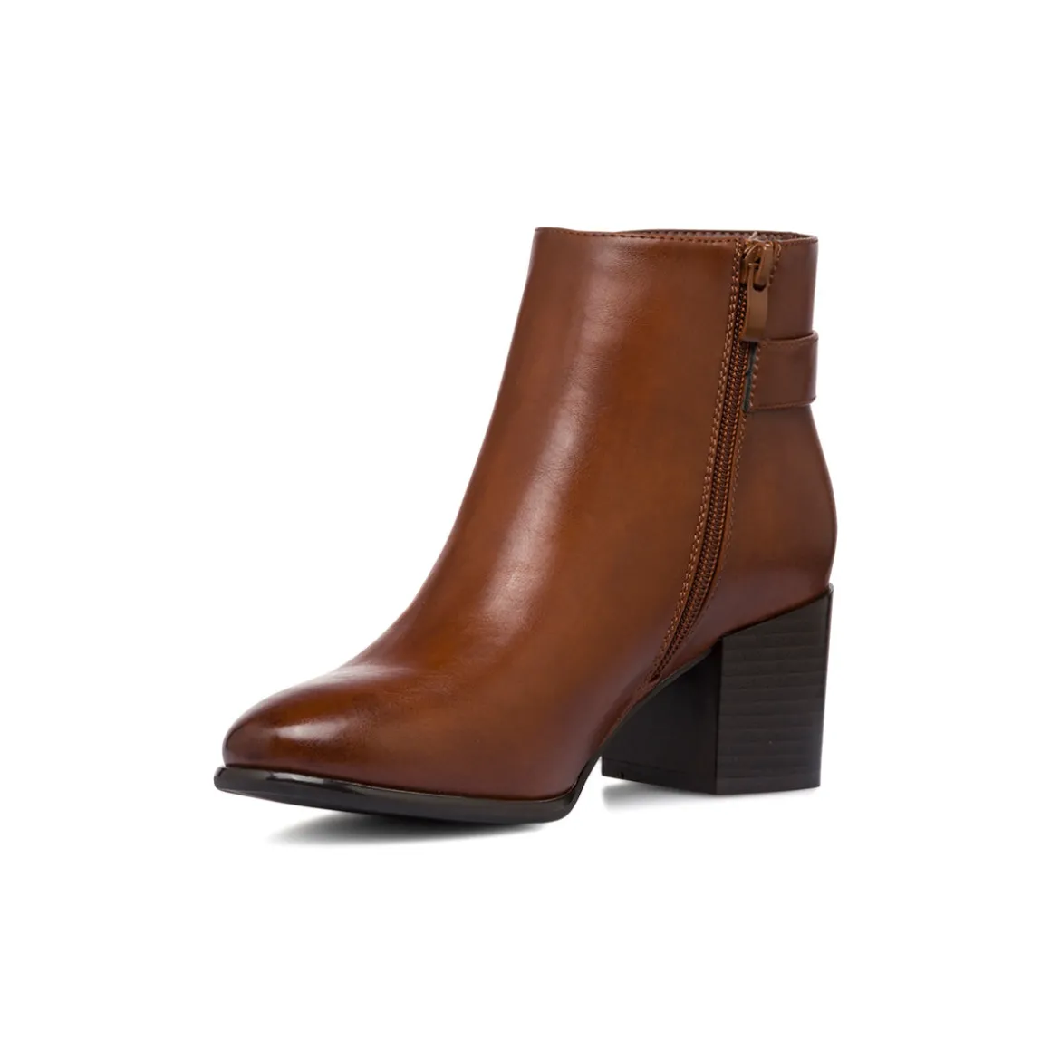 Stivaletti marroni da donna con tacco 6 cm e cinturino Lora Ferres