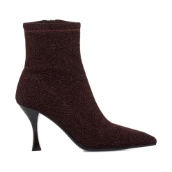 Stivaletti marroni da Donna in tessuto glitterato Lora Ferres