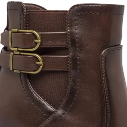 Stivaletti marroni da Donna con fibbie e tacco 8 cm Lora Ferres