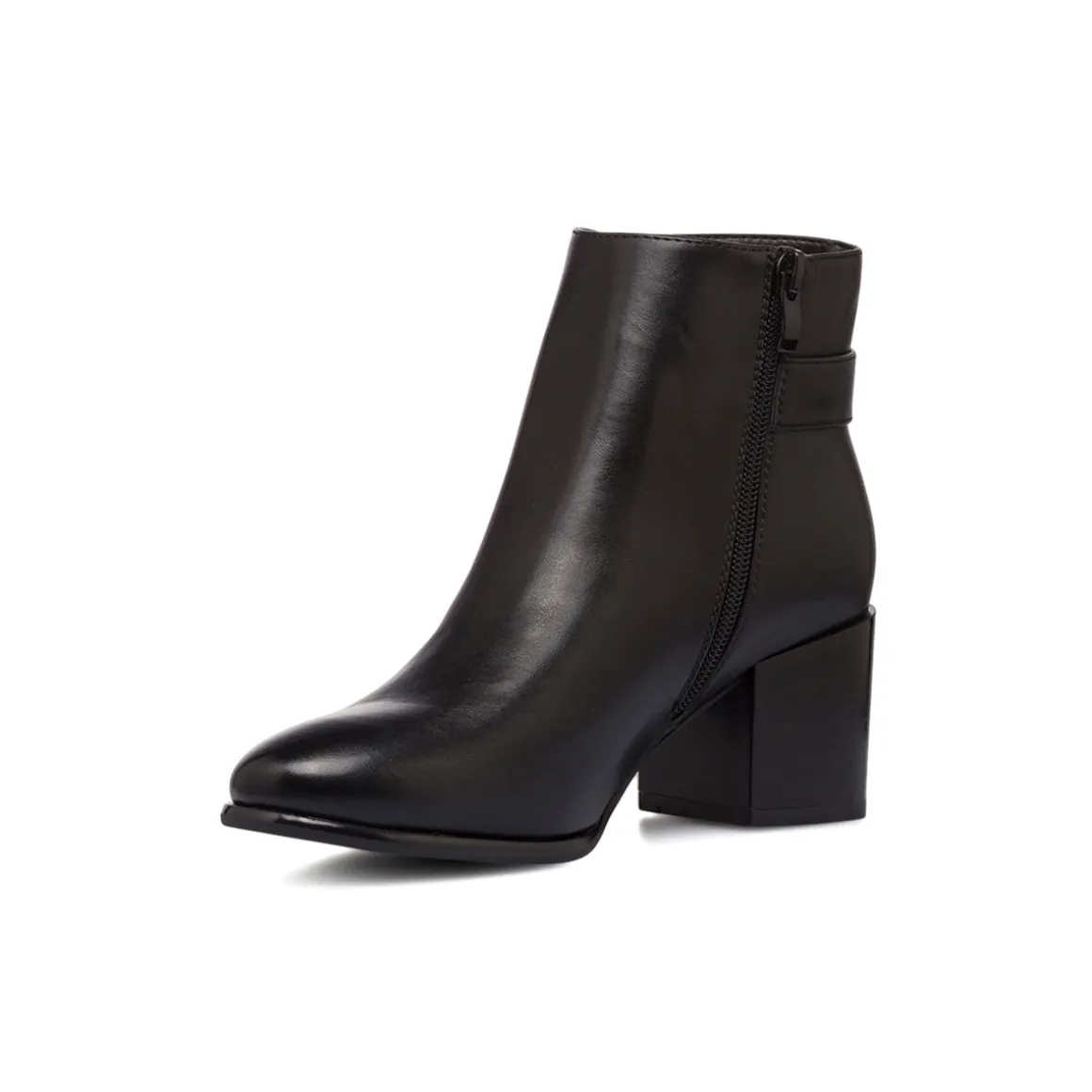 Stivaletti neri con fibbia e tacco 6 cm da Donna Lora Ferres