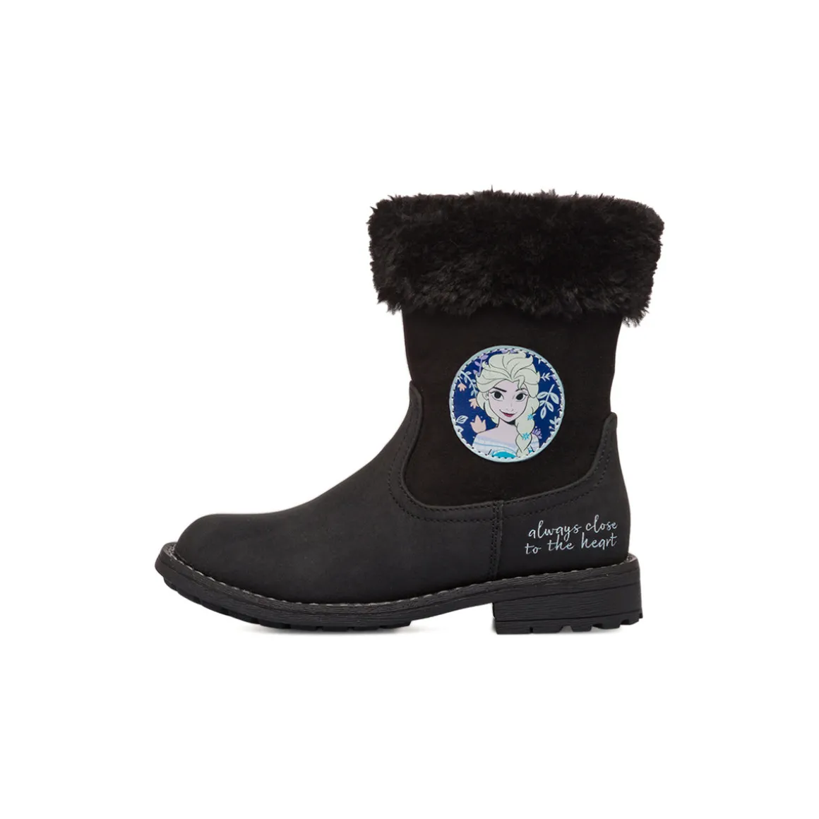 Stivaletti neri da bambina con stampa Frozen