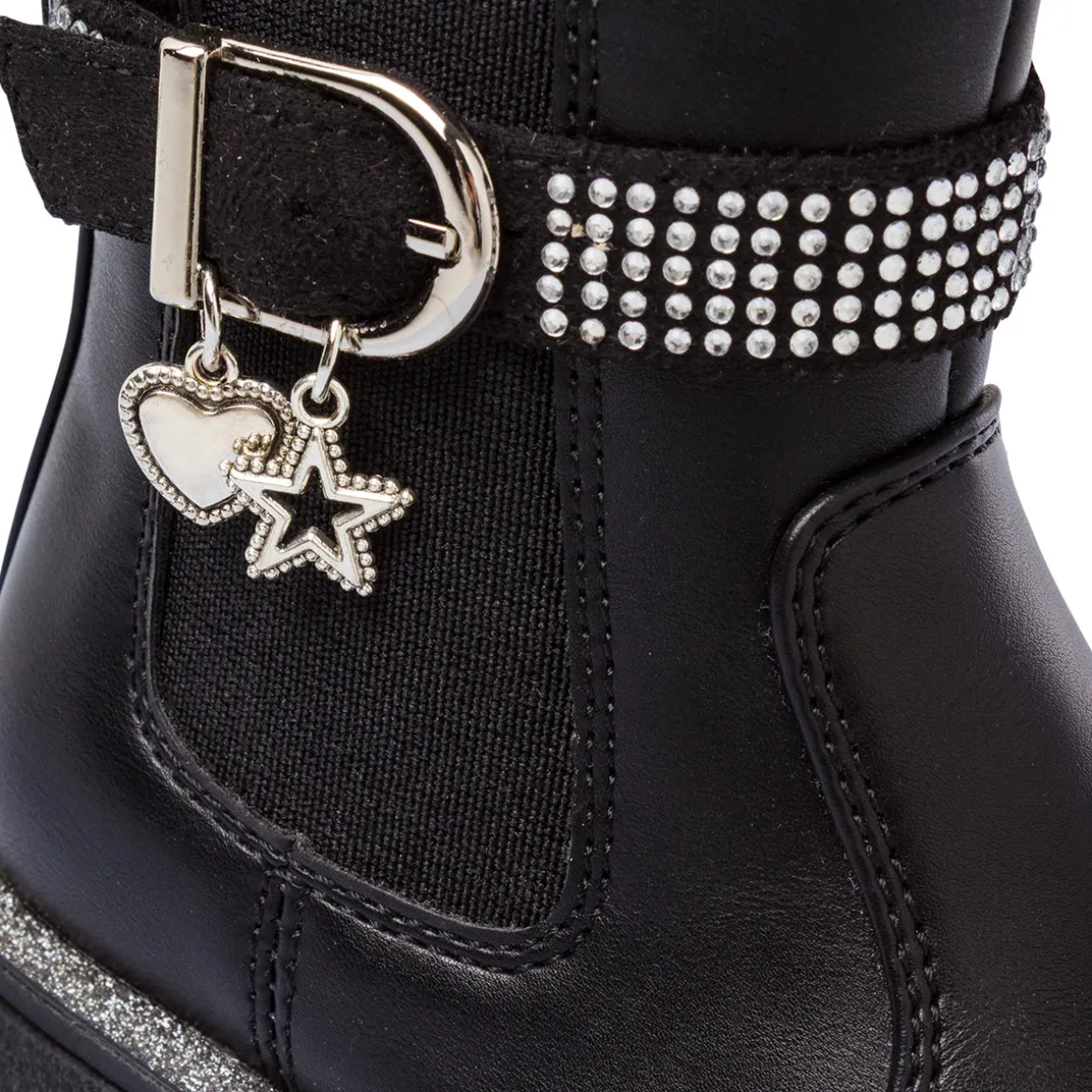 Stivaletti neri da Bambina con strass Le scarpe di Alice
