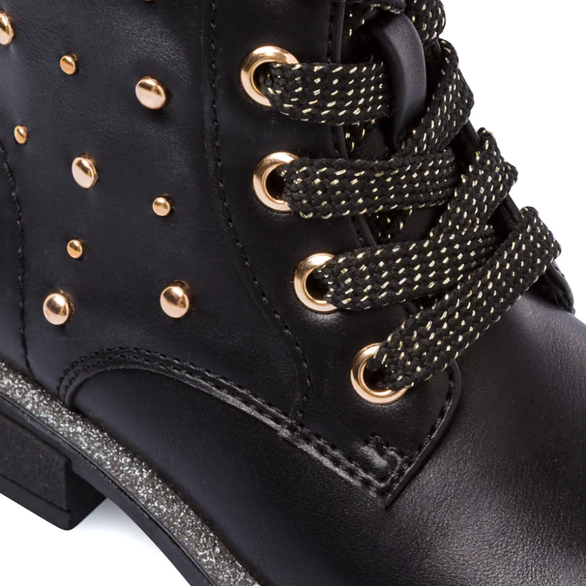 Stivaletti neri da Bambina con borchie Le scarpe di Alice