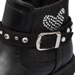 Stivaletti neri da bambina primi passi con strass Le Scarpe di Alice