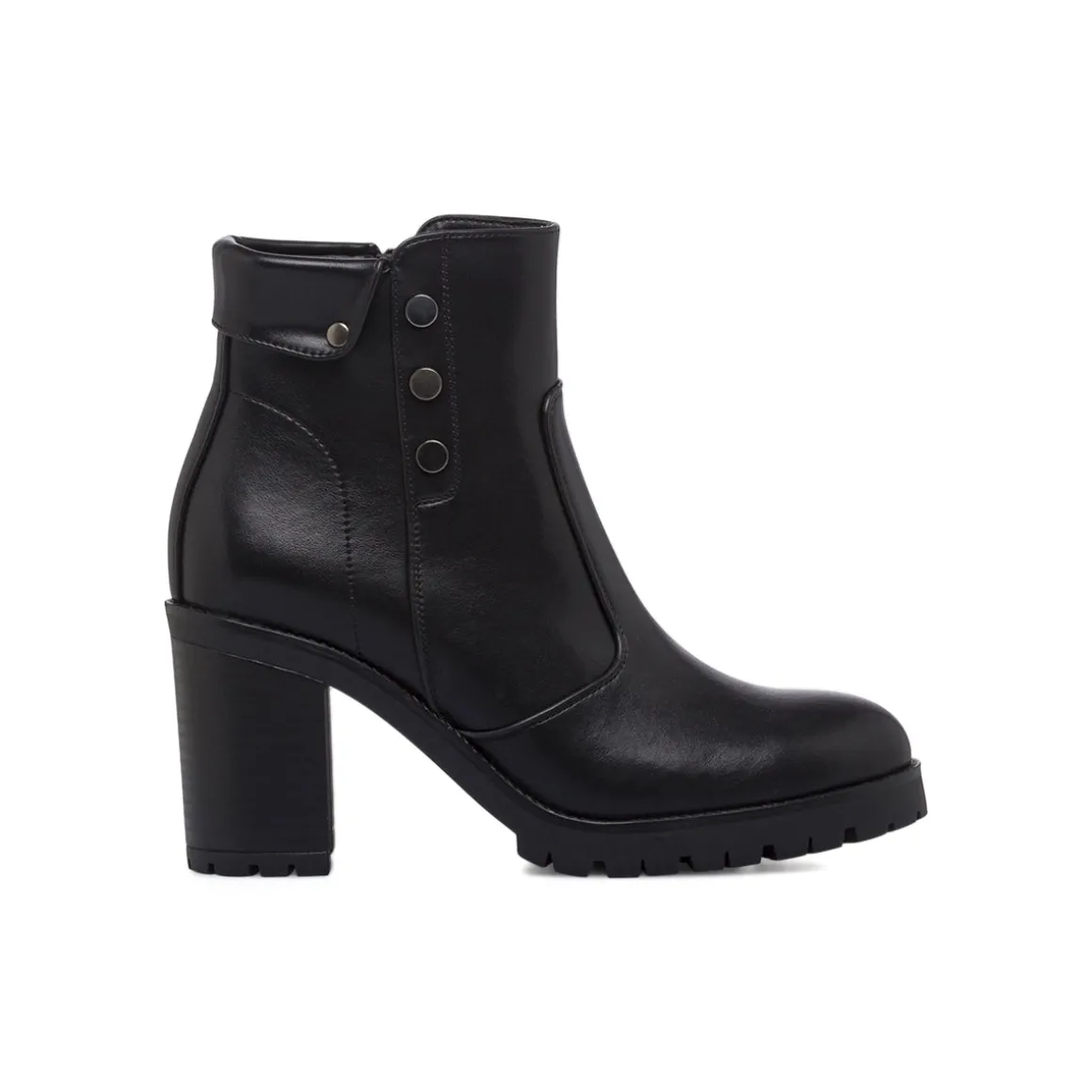 Stivaletti neri da Donna con tacco 8 cm e bottoni Lora Ferres