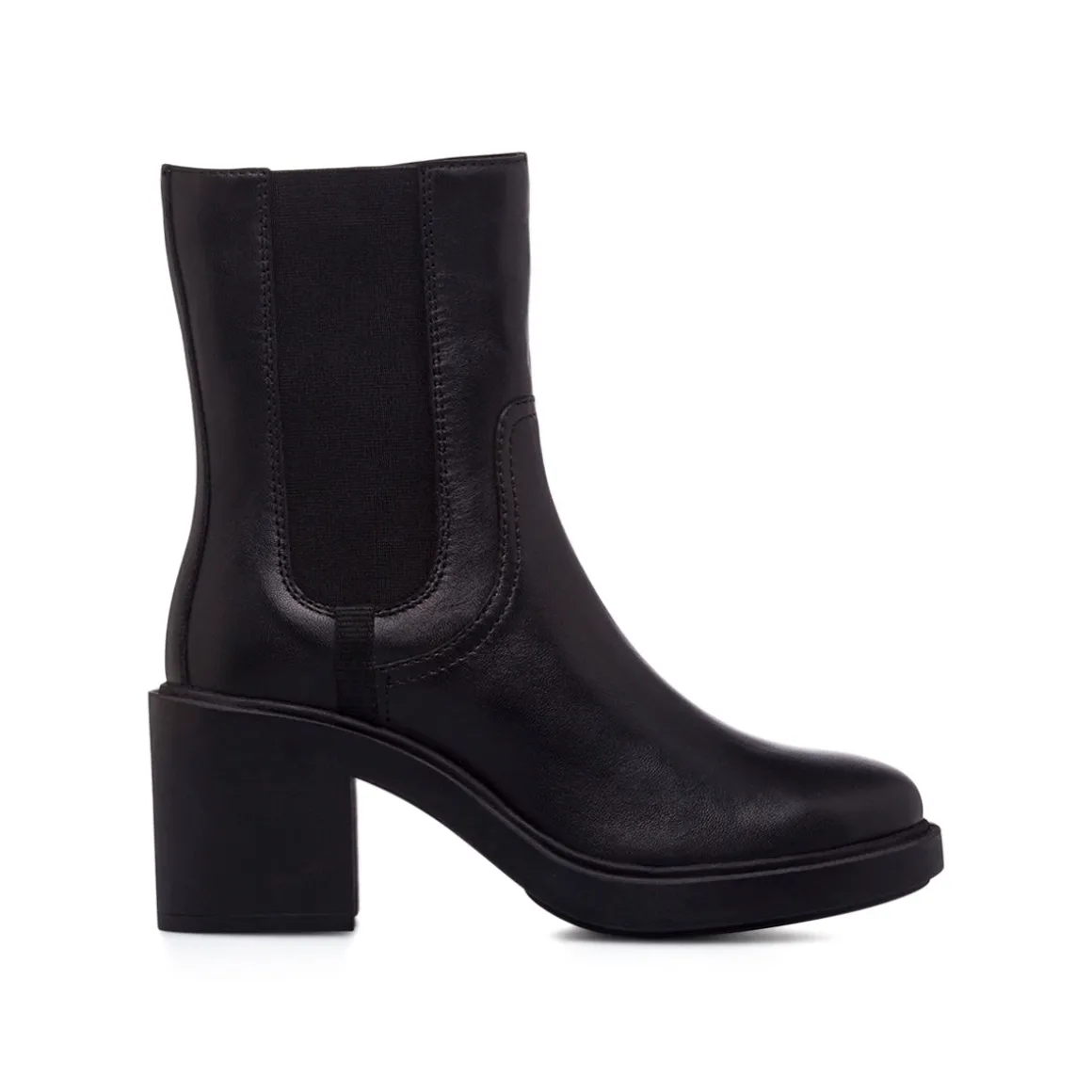 Stivaletti neri da Donna in pelle con tacco 7,5 cm Primopiano