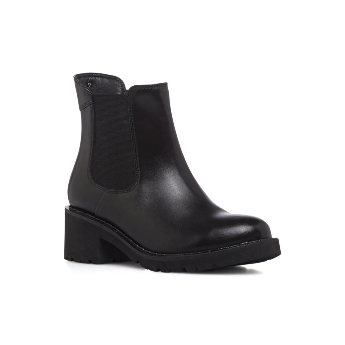 Stivaletti neri da Donna in pelle con elastico laterale Primopiano