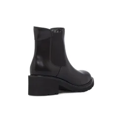Stivaletti neri da Donna in pelle con elastico laterale Primopiano