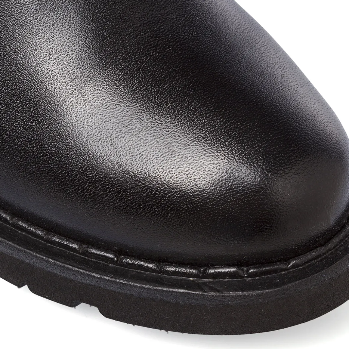 Stivaletti neri da Donna in pelle con elastico laterale Primopiano
