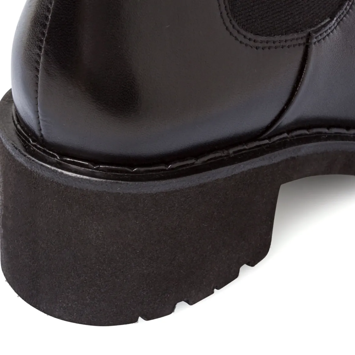 Stivaletti neri da Donna in pelle con elastico laterale Primopiano