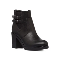 Stivaletti neri da donna con tacco 8,5 cm e fibbie Lora Ferres